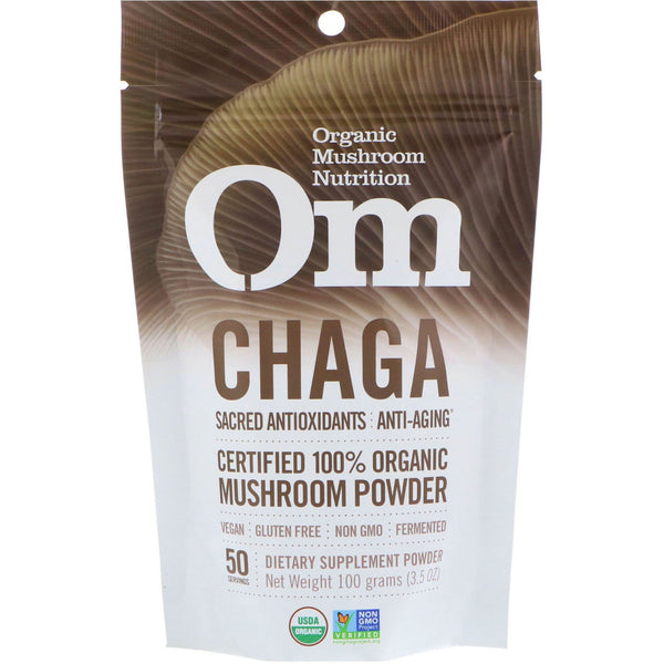 Organic Mushroom Nutrition, Chaga, Certified 100% Organic Mushroom Powder, 3.5 oz (100 g) - The Supplement Shop
