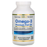 California Gold Nutrition, Omega-3, Premium Fish Oil, 240 Fish Gelatin Softgels - The Supplement Shop
