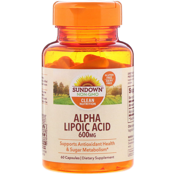 Sundown Naturals, Alpha Lipoic Acid, 600 mg, 60 Capsules - The Supplement Shop