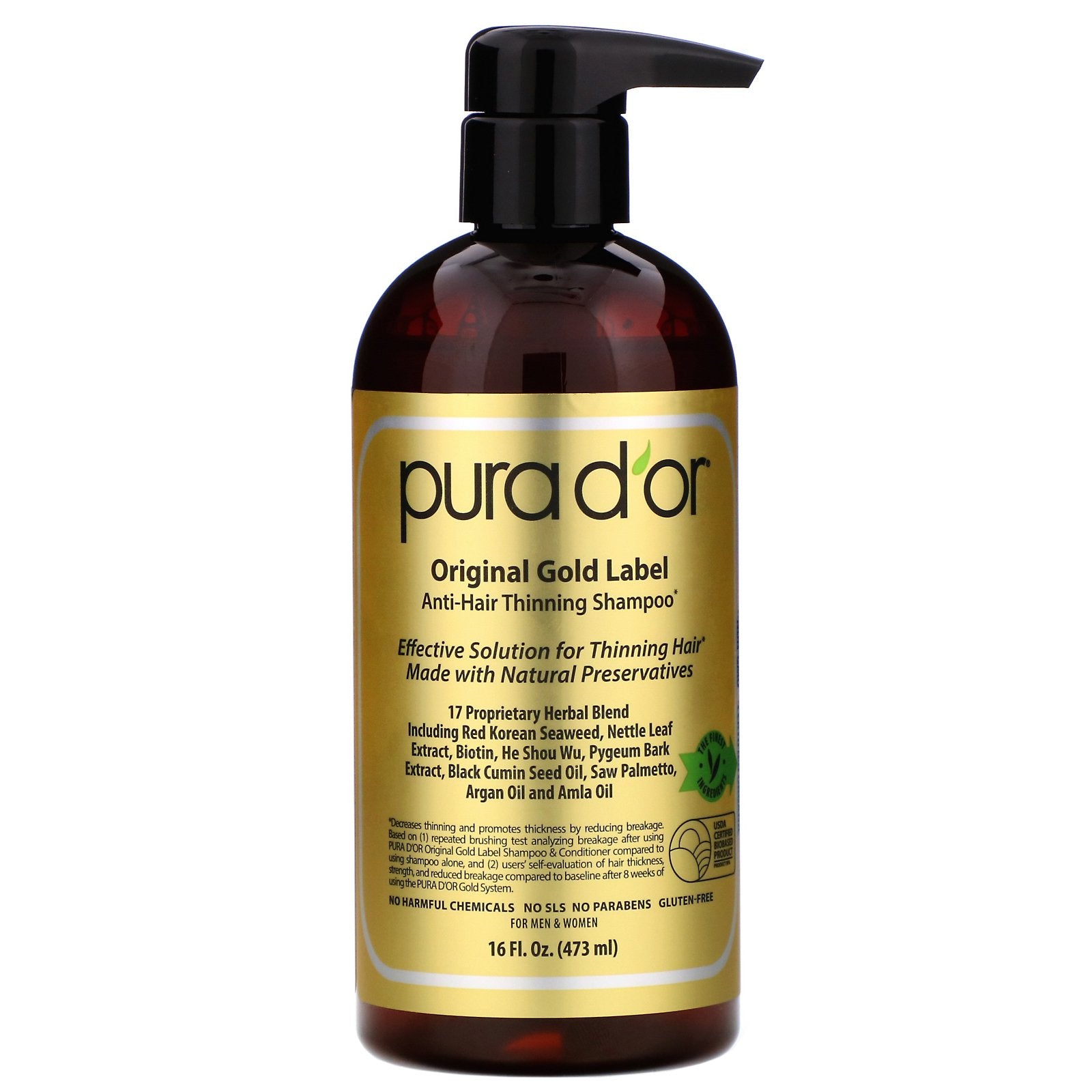 PURA D'OR. Hair Thinning Therapy Shampoo LAVENDER VANILLA