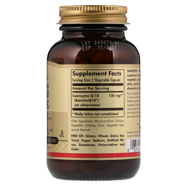 Solgar, Vegetarian CoQ-10, 120 mg, 60 Vegetable Capsules - The Supplement Shop