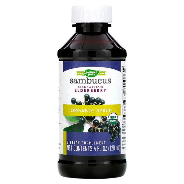 Nature's Way, Sambucus, Standardized Elderberry, Organic Syrup, 4 fl oz (120 ml) - The Supplement Shop
