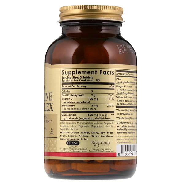 Solgar, Glucosamine MSM Complex, 120 Tablets - The Supplement Shop