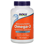 Now Foods, Omega-3, Molecularly Distilled, 180 Softgels - The Supplement Shop