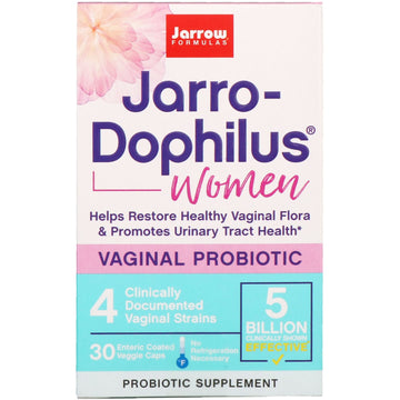 Jarrow Formulas, Jarro-Dophilus, Vaginal Probiotic, Women, 5 Billion, 30 Enteric Coated Veggie Caps