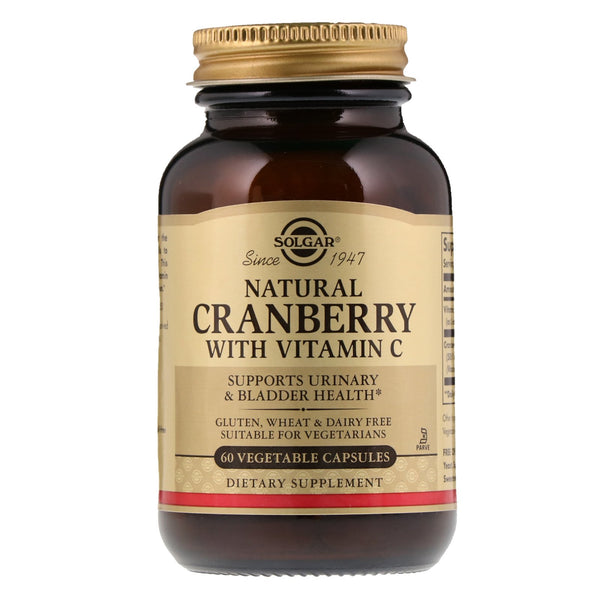Solgar, Natural Cranberry with Vitamin C, 60 Vegetable Capsules - The Supplement Shop
