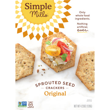 Simple Mills, Sprouted Seed Crackers, Original, 4.25 oz (120 g)