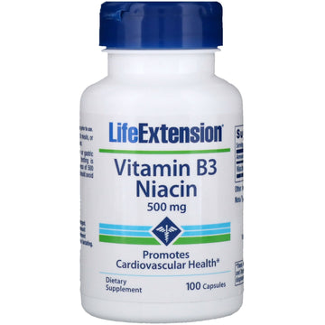 Life Extension, Vitamin B3 Niacin, 500 mg, 100 Capsules