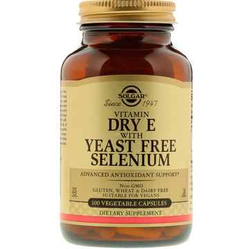 Solgar, Vitamin Dry E with Yeast Free Selenium, 100 Vegetable Capsules
