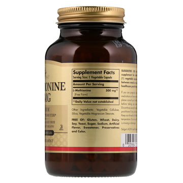 Solgar, L-Methionine, 500 mg, 90 Vegetable Capsules