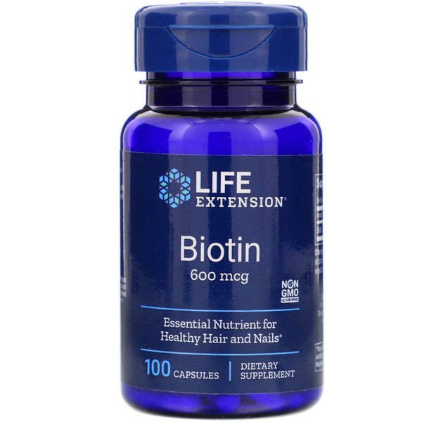 Life Extension, Biotin, 600 mcg, 100 Capsules - The Supplement Shop