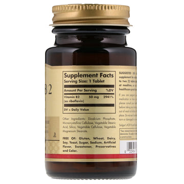 Solgar, Vitamin B2 (Riboflavin), 50 mg, 100 Tablets