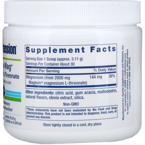Life Extension, Neuro-Mag, Magnesium L-Threonate, Tropical Punch Flavor, 3.293 oz (93.35 g) - The Supplement Shop