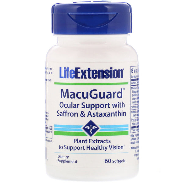 Life Extension, MacuGuard, Ocular Support with Saffron & Astaxanthin, 60 Softgels - The Supplement Shop