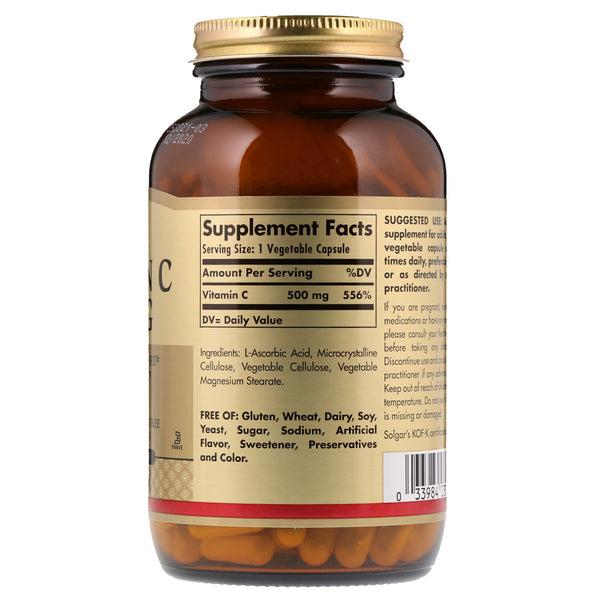 Solgar, Vitamin C, 500 mg, 250 Vegetable Capsules - The Supplement Shop