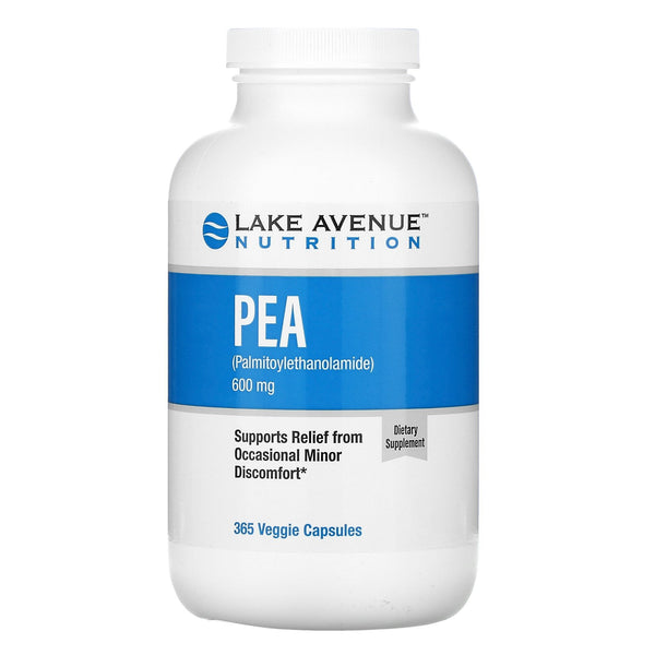 Lake Avenue Nutrition, PEA (Palmitoylethanolamide), 600 mg Per Serving, 365 Veggie Capsules - The Supplement Shop
