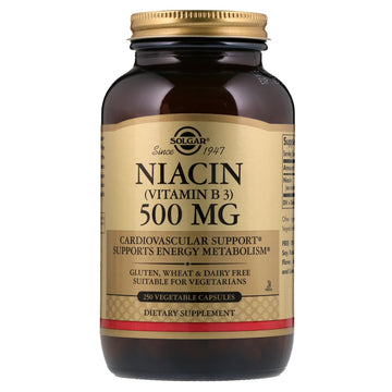 Solgar, Vitamin B3 (Niacin), 500 mg, 250 Vegetable Capsules