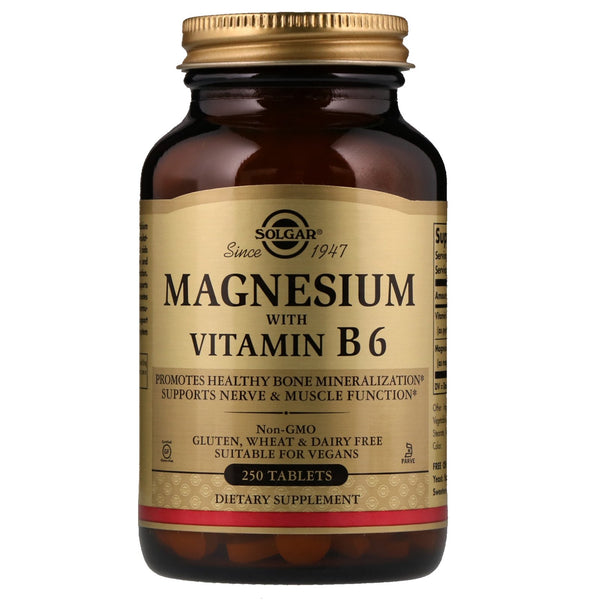 Solgar, Magnesium with Vitamin B6, 250 Tablets - The Supplement Shop