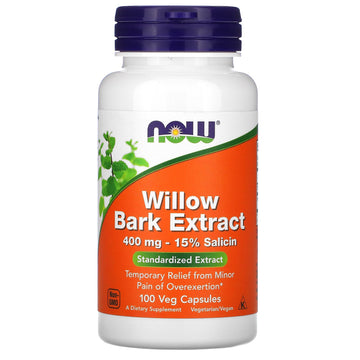 NOW Foods, Willow Bark Extract, 100 Veg Capsules (400 mg per Capsule)