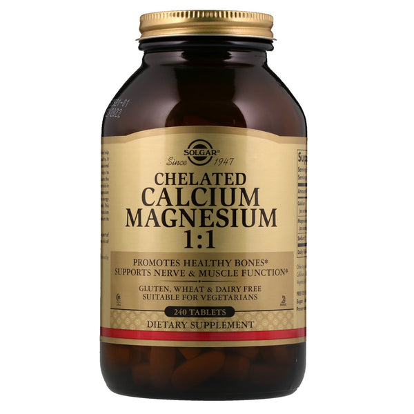 Solgar, Chelated Calcium Magnesium 1:1, 240 Tablets - The Supplement Shop