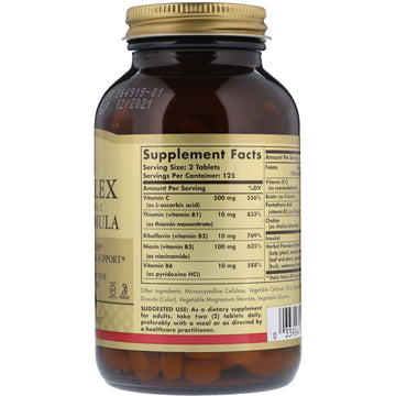 Solgar, B-Complex with Vitamin C Stress Formula, 250 Tablets