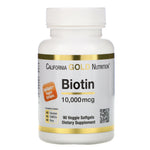 California Gold Nutrition, Biotin, 10,000 mcg, 90 Veggie Softgels - The Supplement Shop