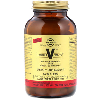 Solgar, Formula V, VM-75, Multiple Vitamins with Chelated Minerals, 90 Tablets