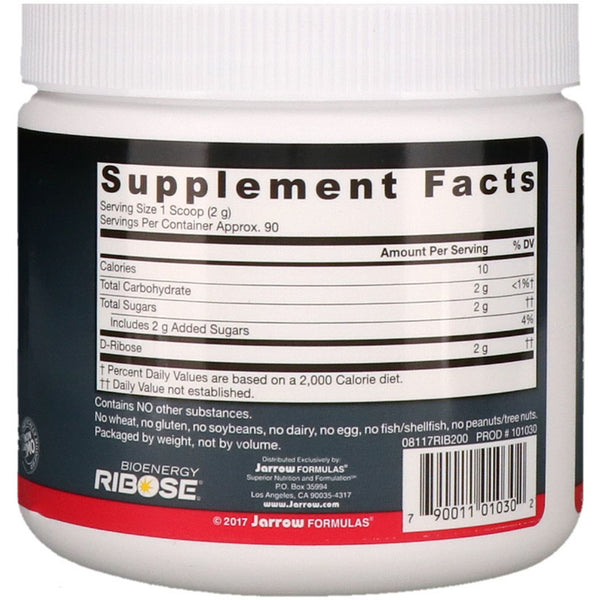 Jarrow Formulas, D-Ribose Powder, 7.05 oz (200 g) - The Supplement Shop