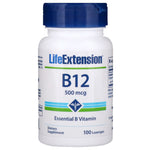 Life Extension, B-12, 500 mcg, 100 Lozenges - The Supplement Shop