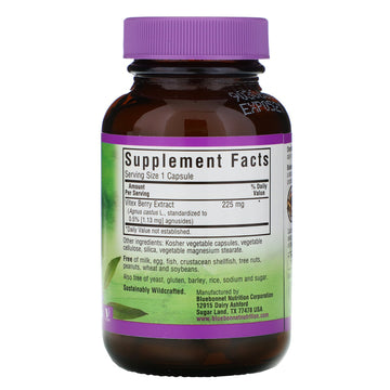 Bluebonnet Nutrition, Vitex Berry Extract, 60 Vegetable Capsules (225 mg per Capsule)