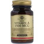 Solgar, Dry Vitamin A, 1,500 mcg, 100 Tablets - The Supplement Shop