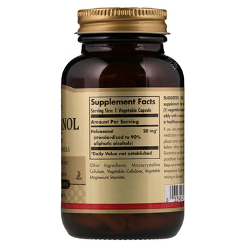 Solgar, Policosanol, 20 mg, 100 Vegetable Capsules