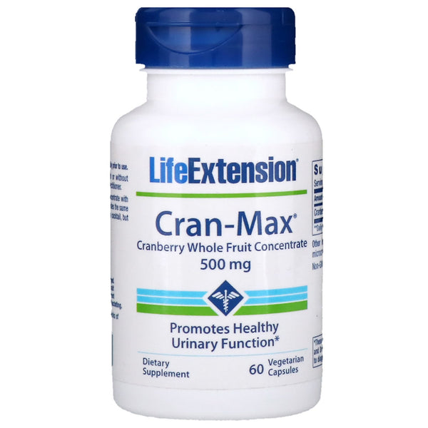 Life Extension, Cran-Max, Cranberry Whole Fruit Concentrate, 500 mg, 60 Vegetarian Capsules - The Supplement Shop