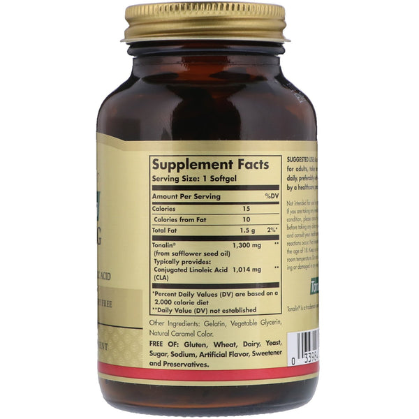 Solgar, Tonalin CLA, 1,300 mg, 60 Softgels - The Supplement Shop