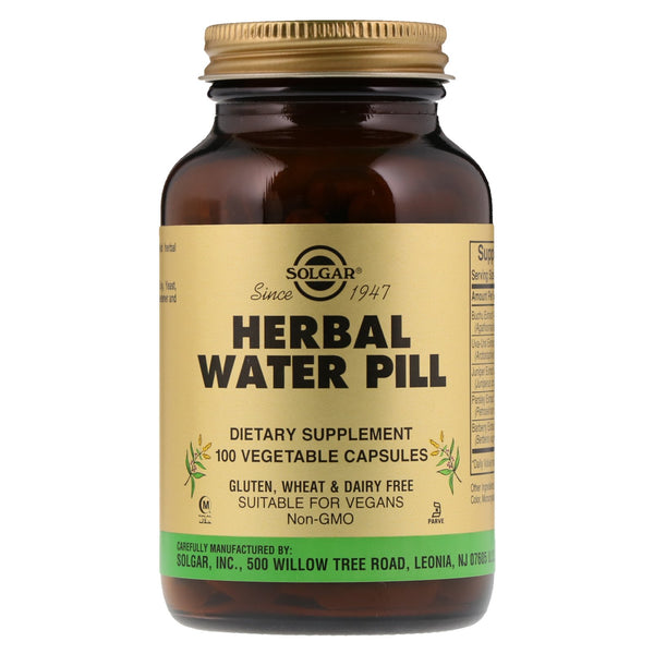 Solgar, Herbal Water Pill, 100 Vegetable Capsules - The Supplement Shop