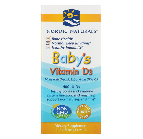 Nordic Naturals, Baby's Vitamin D3, 400 IU, 0.37 fl oz (11 ml) - The Supplement Shop