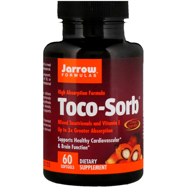 Jarrow Formulas, Toco-Sorb, Mixed Tocotrienols and Vitamin E, 60 Softgels - The Supplement Shop