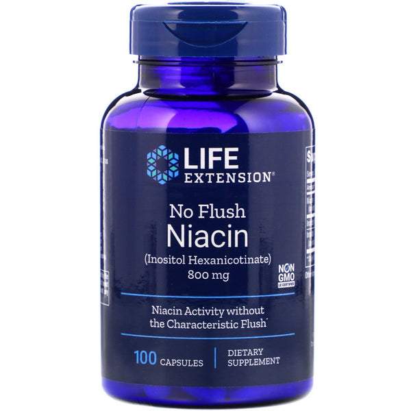 Life Extension, No Flush Niacin, 800 mg, 100 Capsules - The Supplement Shop