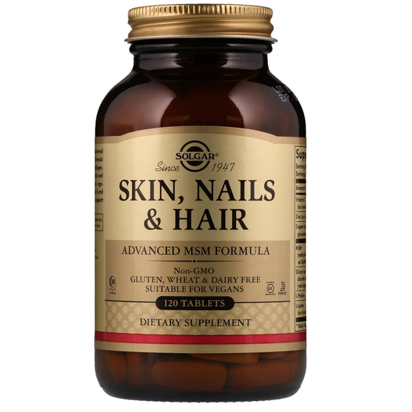 Solgar, Skin, Nails & Hair, Advanced MSM Formula, 120 Tablets - The Supplement Shop