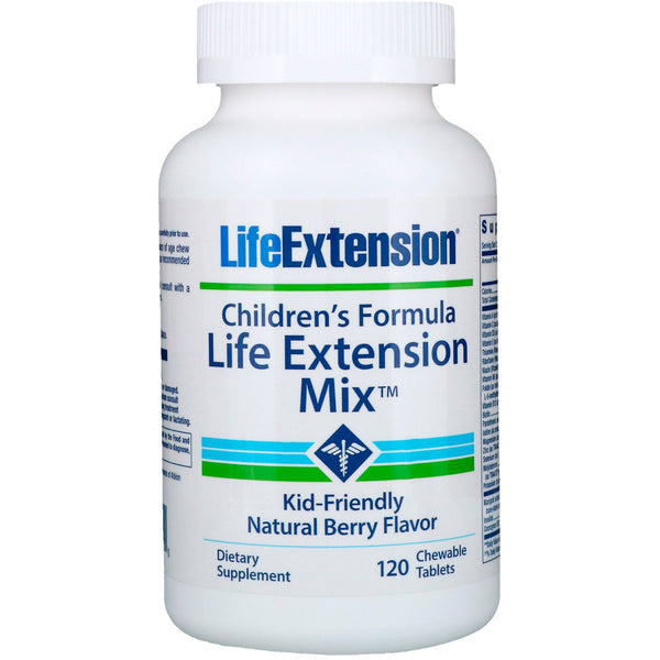 Life Extension, Children's Formula, Life Extension Mix, Natural Berry Flavor, 120 Chewable Tablets - The Supplement Shop