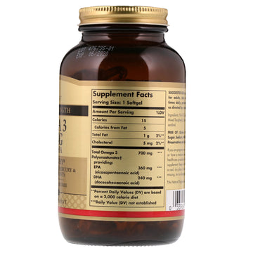 Solgar, Omega-3, EPA & DHA, Double Strength, 120 Softgels