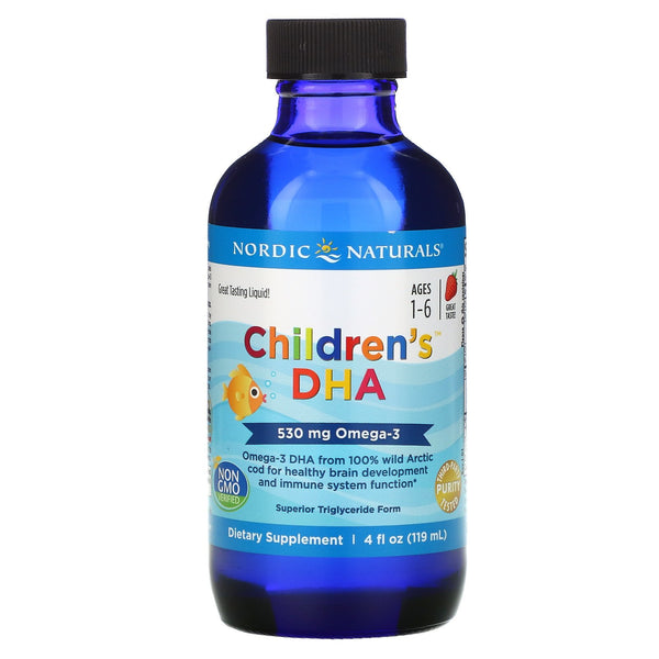 Nordic Naturals, Children's DHA, Ages 1-6, Strawberry, 530 mg, 4 fl oz (119 ml) - The Supplement Shop