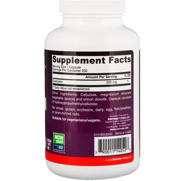 Jarrow Formulas, Quercetin, 500 mg, 200 Veggie Capsules