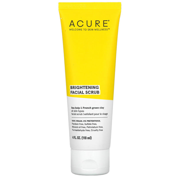 Acure, Brightening Facial Scrub, 4 fl oz (118 ml) - The Supplement Shop