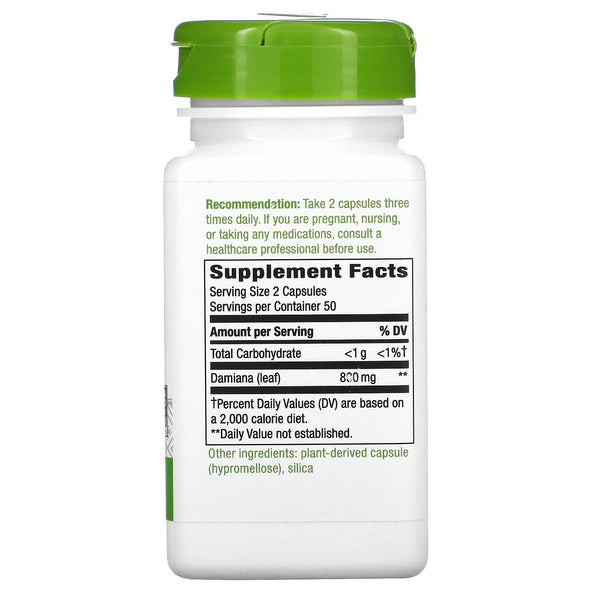 Nature's Way, Damiana Leaves, 800 mg, 100 Vegan Capsules - The Supplement Shop