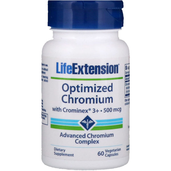 Life Extension, Optimized Chromium with Crominex 3+, 500 mcg, 60 Vegetarian Capsules - The Supplement Shop