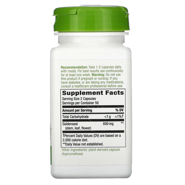 Nature's Way, Goldenseal Herb, 800 mg, 100 Vegan Capsules - The Supplement Shop