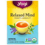 Yogi Tea, Organic Relaxed Mind, Caffeine Free, 16 Tea Bags, 1.12 oz (32 g) - The Supplement Shop