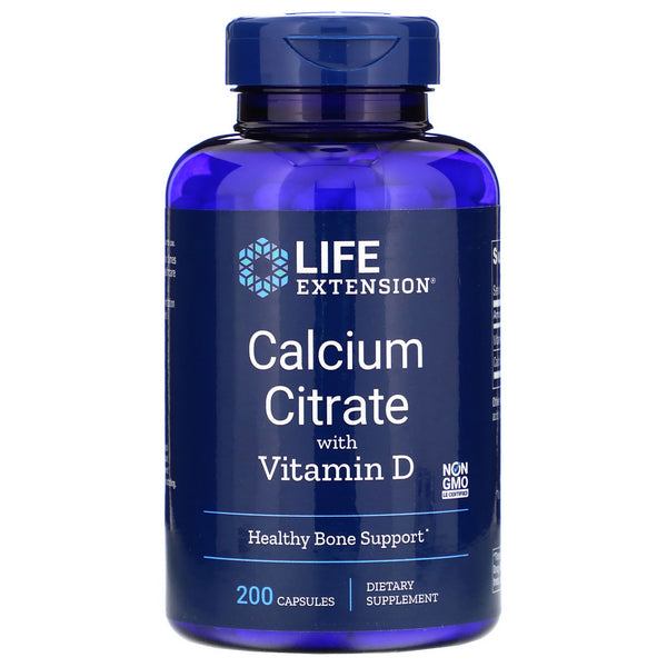 Life Extension, Calcium Citrate with Vitamin D, 200 Capsules - The Supplement Shop