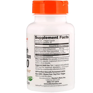 Doctor's Best, High Absorption CoQ10 , 100 mg, 60 Veggie Caps